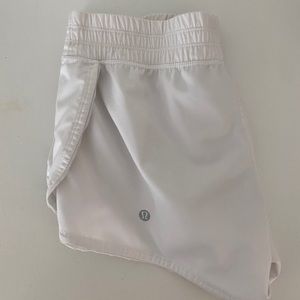Lululemon white hotty hot shorts with side slit